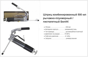 БАК90510 Шприц нагнетательный пистолетного типа БЕЛАвтокомплект